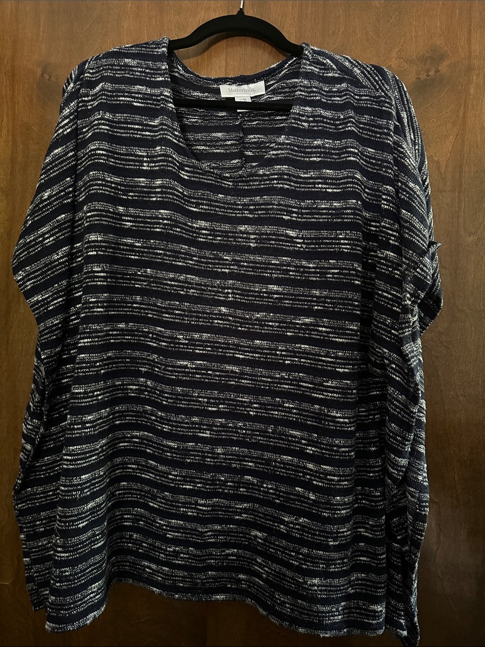 Nursing Top Mixed-Stripe Navy and White Women’s Top - Lightweight Pullover